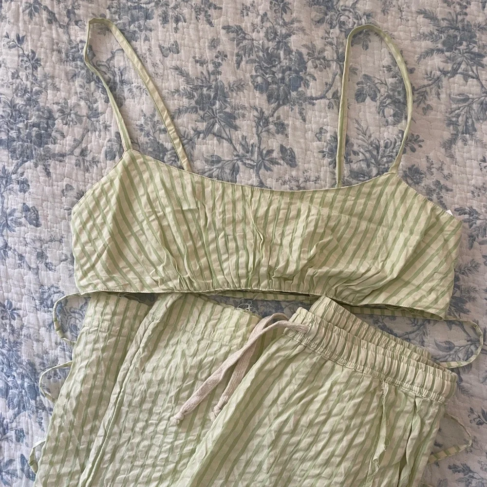 Urban Outfitters Light Green & Butter Yellow Matching Set